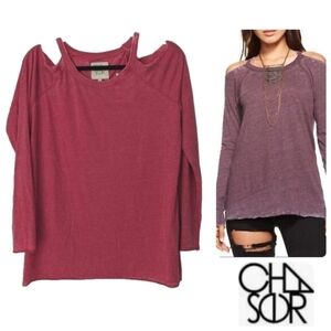 Chaser cold shoulder long sleeves tee